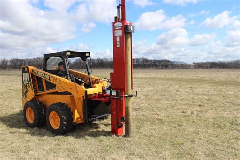 skid steer shaver hd-8 post driver pounder attachment|tractor mounted post driver.